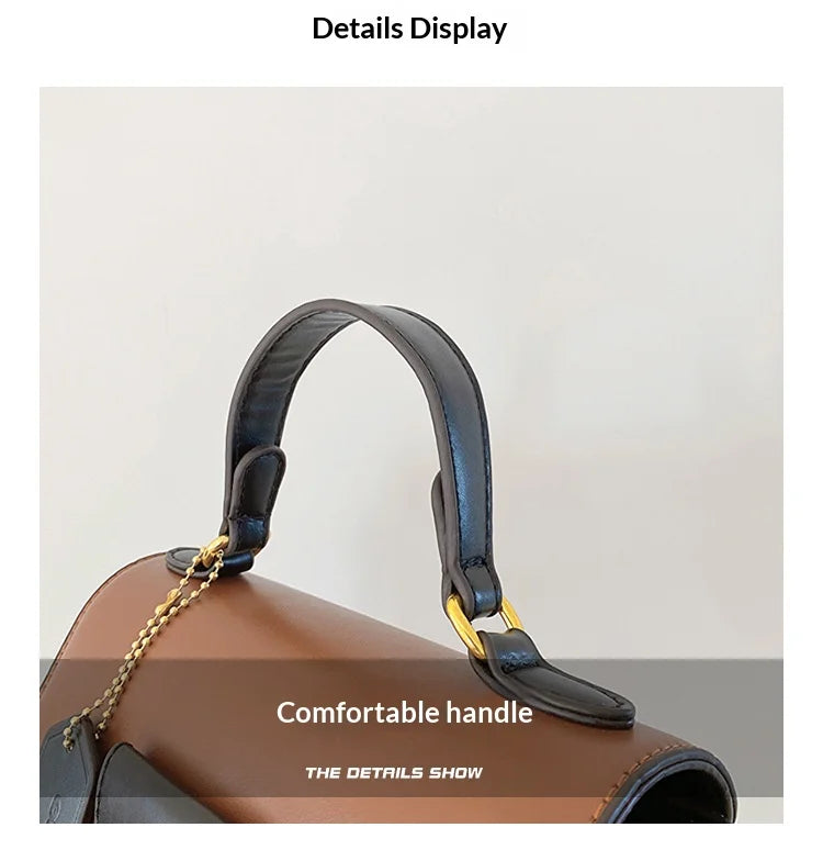 Fashionable and retro texture handbag for women, 2026 new model, with high-end color scheme, tote bag or crossbody bag