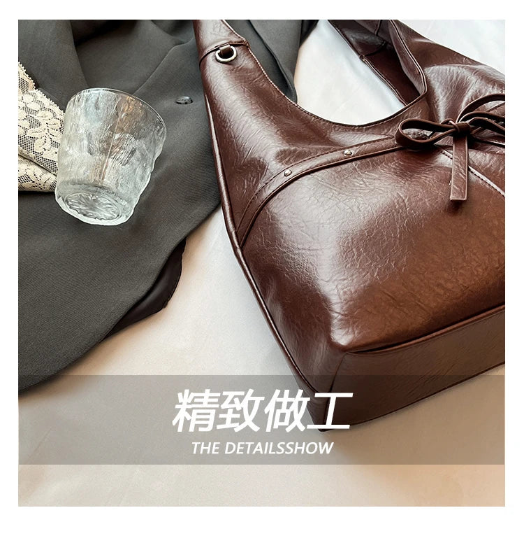 PU Large Capacity Hasp Tote Bags Solid Color High Quality Ladies Bags 2025 Hot Sale Light Luxury Commuting Women's Handbags