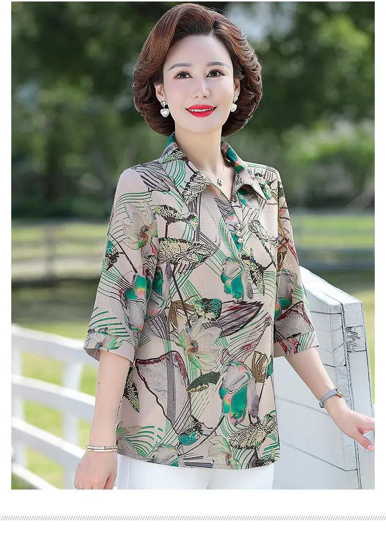 Women Summer Fashion Top Two-piece Set 2025 New Thin Shirt Spring and Summer Chiffon Shirt
