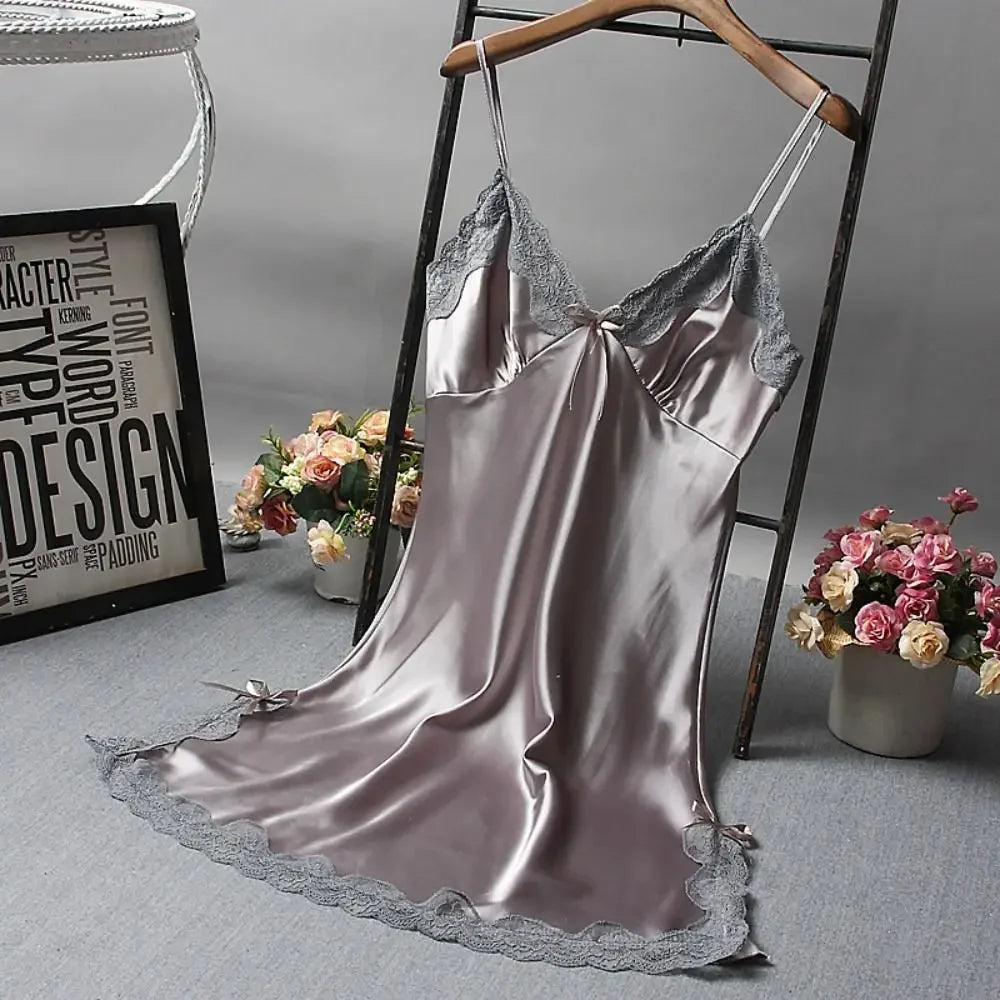 Sexy Lace Patchwork Camisola Lingerie Nighty Wedding Dress Sleep Wear Nightdress Clothes Women's Nightgowns Sexy Nightwear