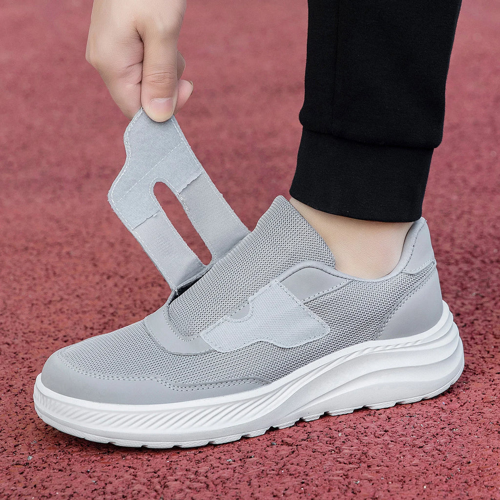 Diabetic Shoes for Men Comfort Walking Shoes for Elderly Swollen Feet Orthopedic Adjustable Double Strap Hook and Loop Sneakers