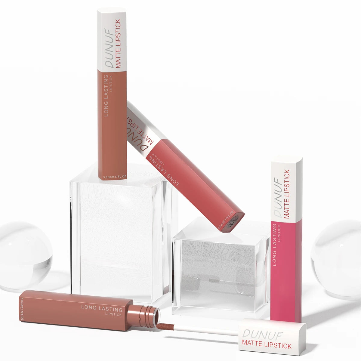Long-Lasting Lip Gloss 1pcs: Matte Lipstick Non-Stick Cup Waterproof Nude Deep Red Mauve Christmas And Valentine's Day Gifts