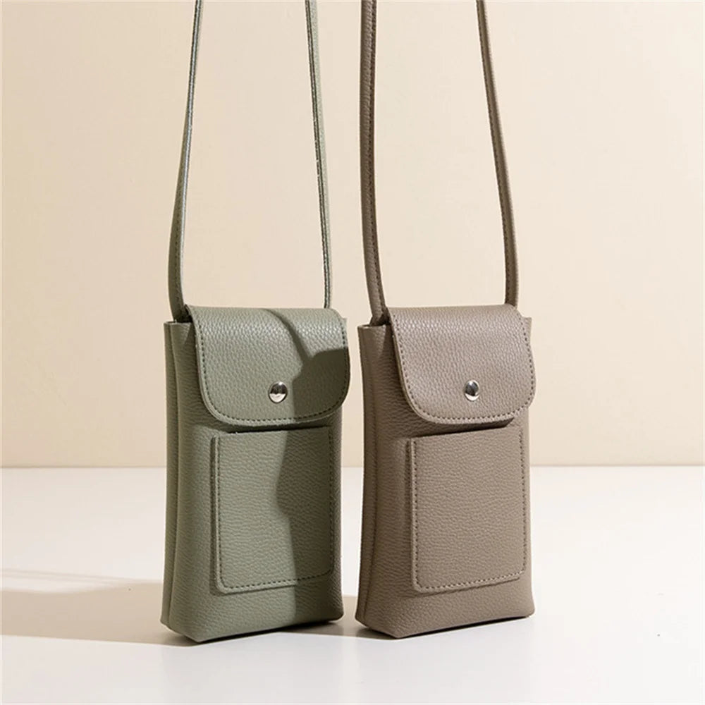 Girl Women Wallet Shoulder Mini Leather Bags Straps Mobile Phone Big Card Holders Wallet Handbag Money Pockets Girls Small Bags