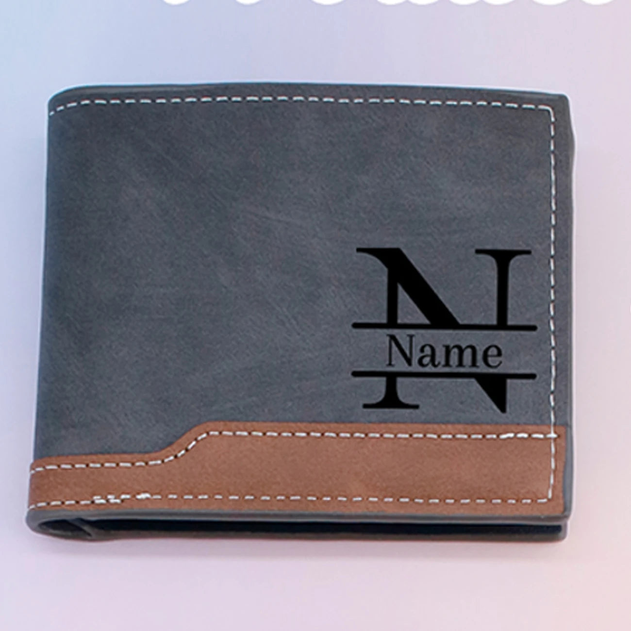 Personalized Wallet With Initial And Name, Customized Mens Wallet,Custom Letter A-Z Monogram Style For Daily Carry,