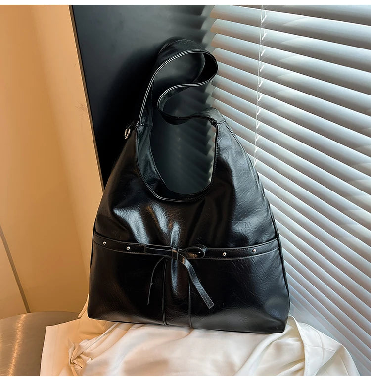 PU Large Capacity Hasp Tote Bags Solid Color High Quality Ladies Bags 2025 Hot Sale Light Luxury Commuting Women's Handbags