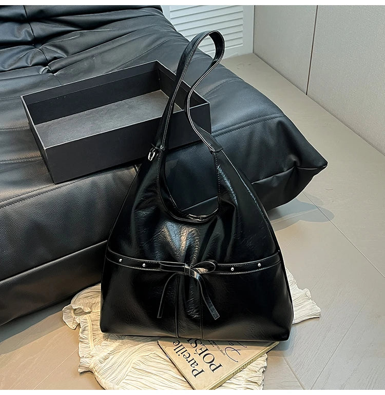 PU Large Capacity Hasp Tote Bags Solid Color High Quality Ladies Bags 2025 Hot Sale Light Luxury Commuting Women's Handbags