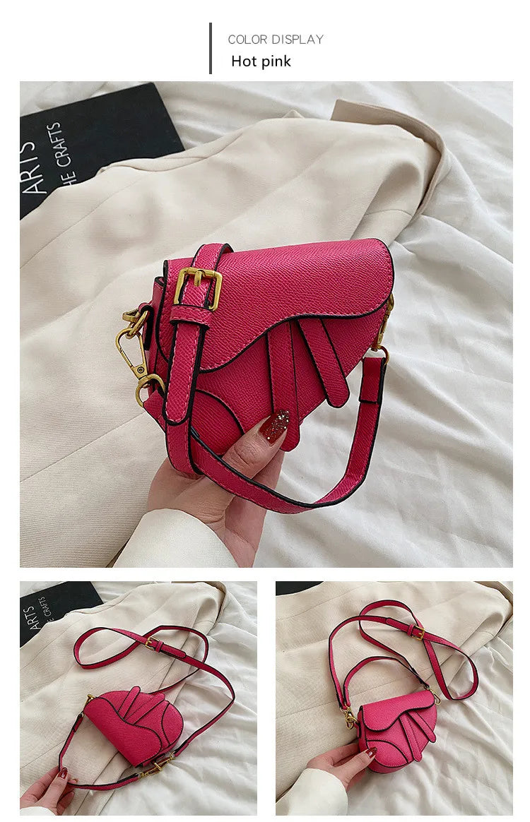 Fashion Children's Bags Ins Girls Niche Messenger Bag Retro Portable Saddle Bag Baby Kids Shoulder Bag Accessories Handbag BM092