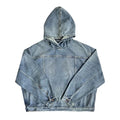 Mens Autumn Fashion Denim Washed Distressed Retro Hoodie Genderless Street Fashion Casual Loose Denim Sweatshirt Unisex