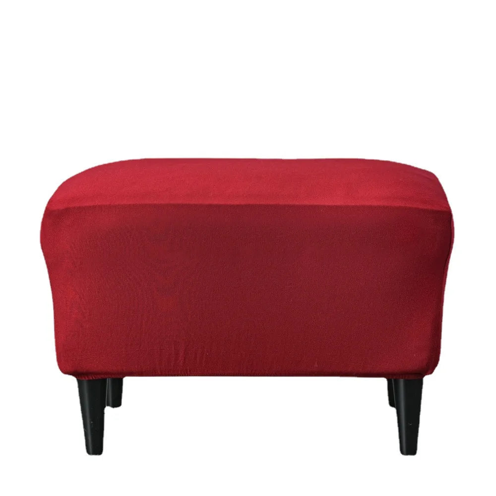 American Style Footstool Cover  Rectangle Elastic Ottoman Cover High Quality Velvet Furniture Protector Footrest Slipcover