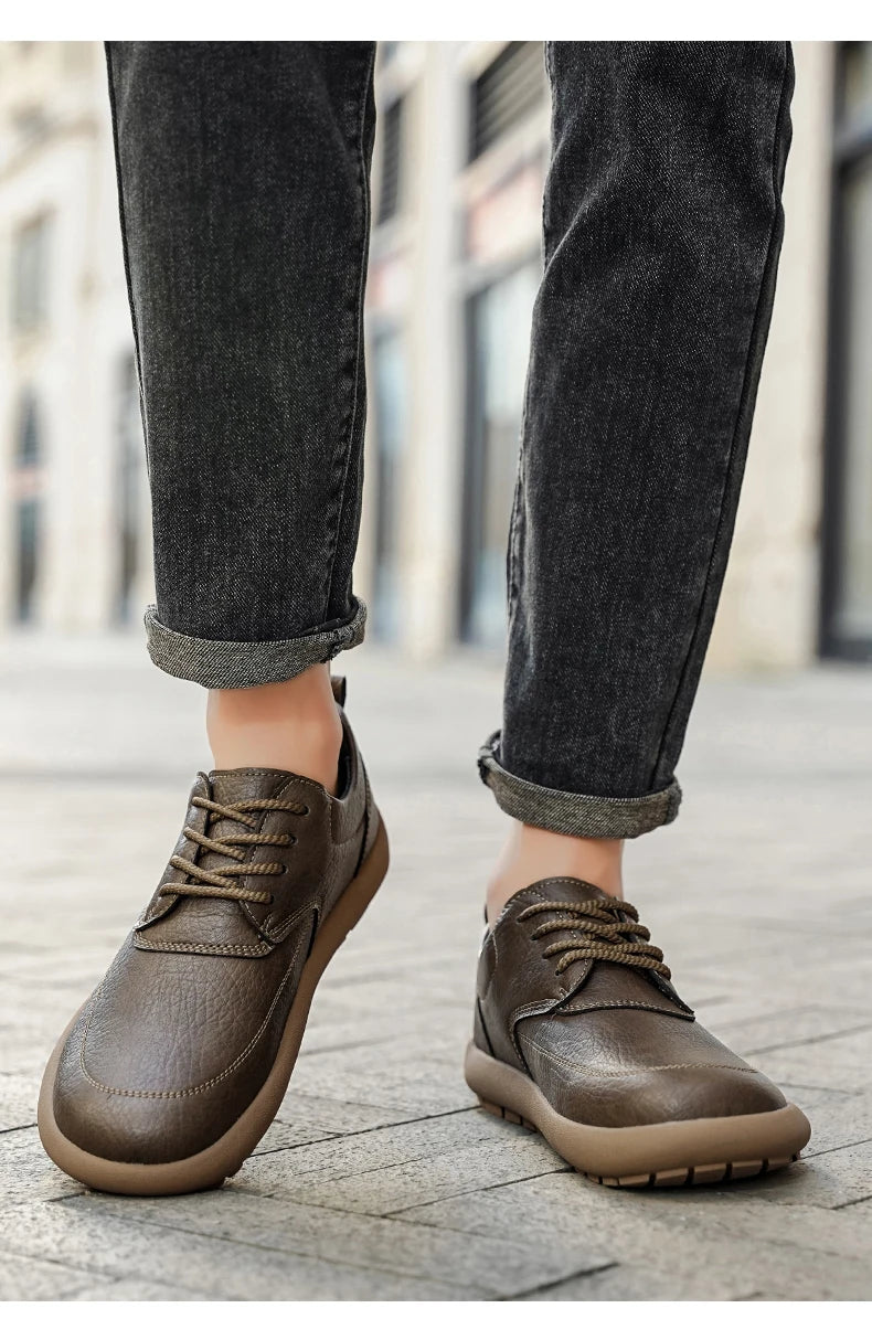 Shoes for Men Male Sneakers Leather Shoes Round Toe Apring and Autumn Wear-resistant Return To The Ancients Loafers All-match
