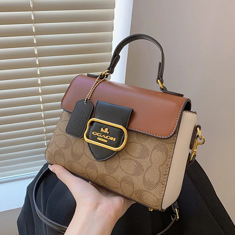 Fashionable and retro texture handbag for women, 2026 new model, with high-end color scheme, tote bag or crossbody bag