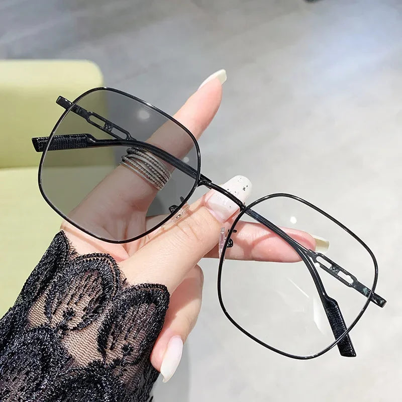 Vintage Photochromic Sun Glasses Unisex Near Sight Myopia Eyewear Outdoor UV400 Shades Glasses Prescription Eyeglasses 0 To -4.0