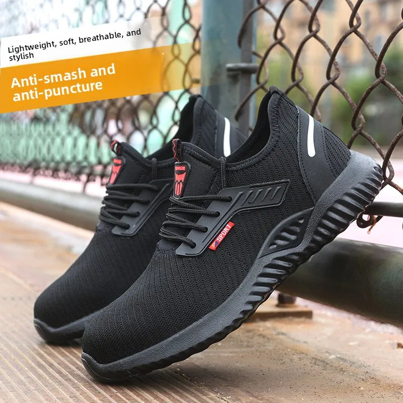 Safety Shoes Work Sneakers Steel Toe Men Women Anti Smash  Shoes Light BreathablePuncture Proof Work Boots Indestructible Safety