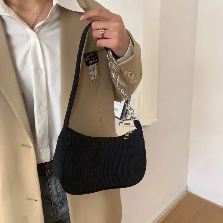 2023 Girls Women Crossbody Bags Shoulder Bags Purse Solid Color Top-Handle Bags Fashion Retro Corduroy Designer Handbags