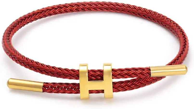 Bracelets for Women Adjustable Charm Bracelet, 14K Gold-plated Buckle Stainless Steel Wire Rope Women's Gift Jewelry