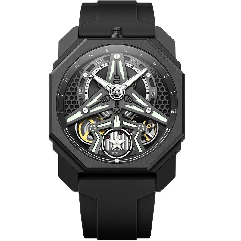 Mens Automatic Mechanical Watch for Man European American Business Leisure Wristwatches Silver Luminous Waterproof Men Watches