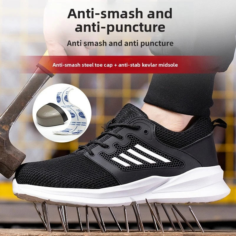 Safety Shoes Work Sneakers Steel Toe Men Women Anti Smash  Shoes Light BreathablePuncture Proof Work Boots Indestructible Safety