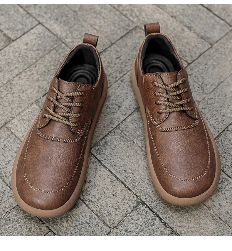 Shoes for Men Male Sneakers Leather Shoes Round Toe Apring and Autumn Wear-resistant Return To The Ancients Loafers All-match