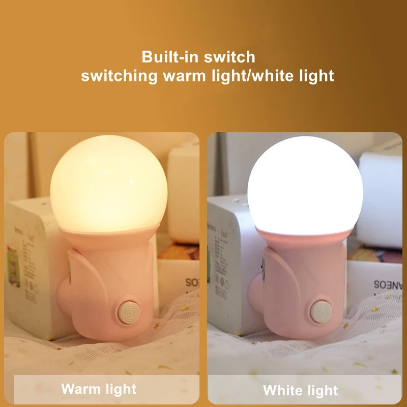 New Saving Sensor Light Control Plug-in LED Sleep Night Light With Switch Baby Feeding Bedroom Wake Up Decoration Bedside Lamp