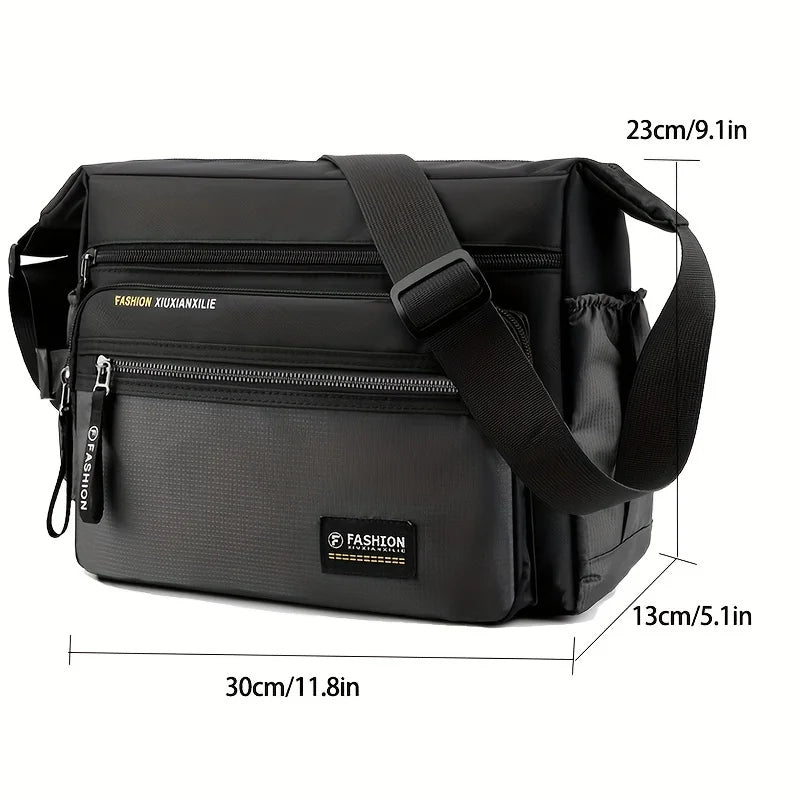 Multifunctional Crossbody Bags for Men, Nylon Waterproof Shoulder Bag, Luxury Design, 2025