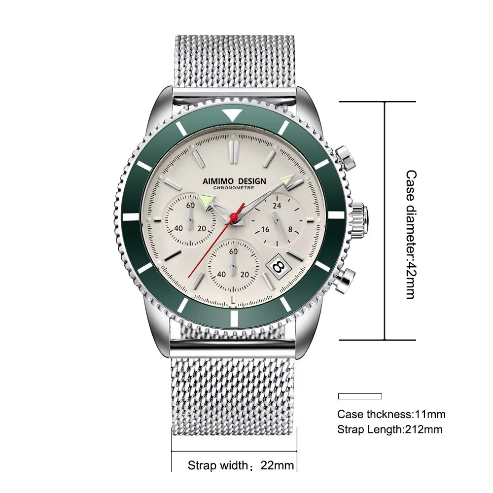 Mens Watches Analog Quartz Chronograph Waterproof Wrist Watches for Men Fashion Business Work Casual Sport Designer Dress Watch