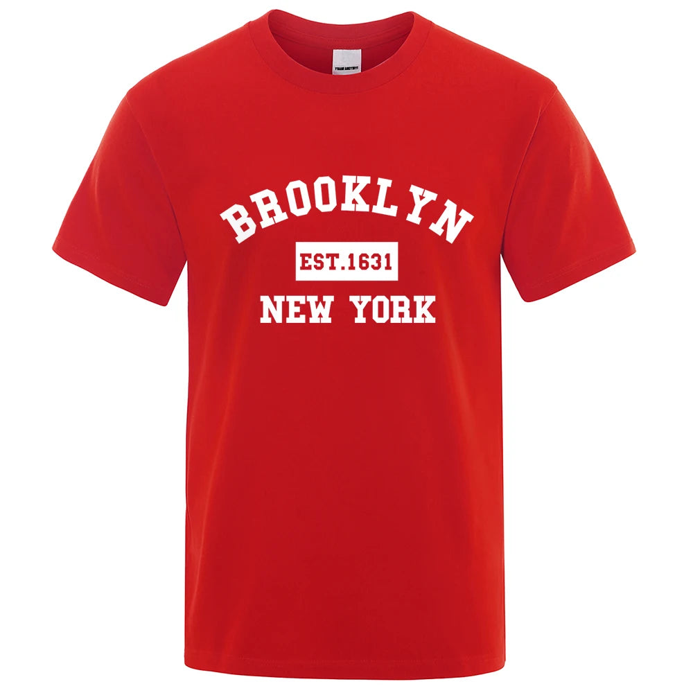 Mens 1631 New York Letter Print T-Shirt  Casual Loose T-Shirts Summer Cotton Tops Fashion Breathable Tee Clothing