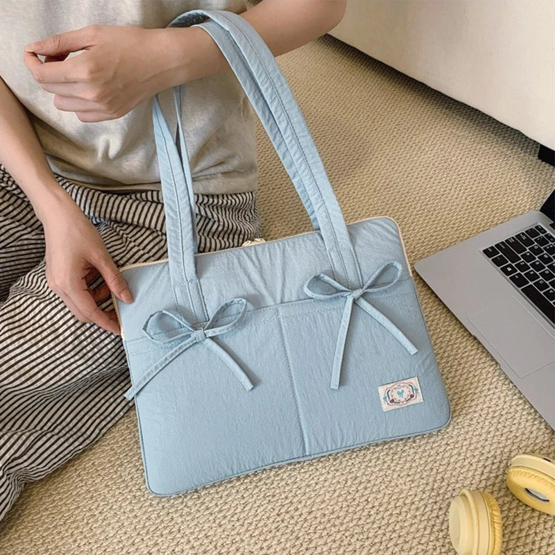 Cute Bow 13inch Tablet Sleeve Bag Shoulder Handbag For Tablet Laptop Cover Pouch Notebook Carry Bag