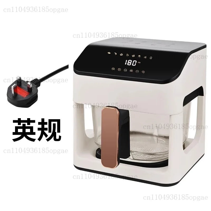 8.5L Air Fryer, Smart Temperature Control Oven, 110V / 220V Household Transparent All-glass Pot, Fully Automatic Electric Fryer