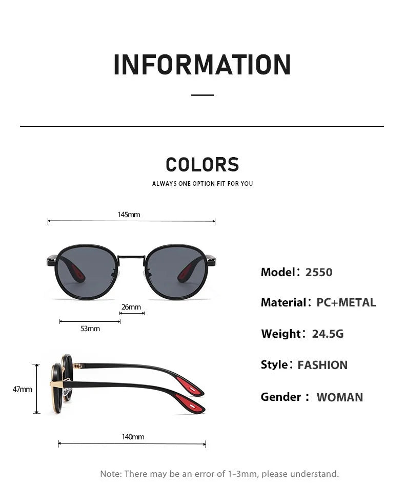 Metal Frame Small Round Sun Glasses with Minus Diopters 0 To -4.0 Women's Men's Stylish Eyewear Shades UV400 Driving Shades