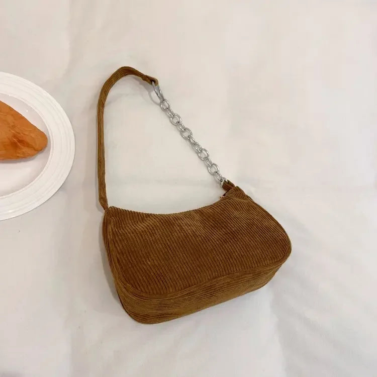 2023 Girls Women Crossbody Bags Shoulder Bags Purse Solid Color Top-Handle Bags Fashion Retro Corduroy Designer Handbags