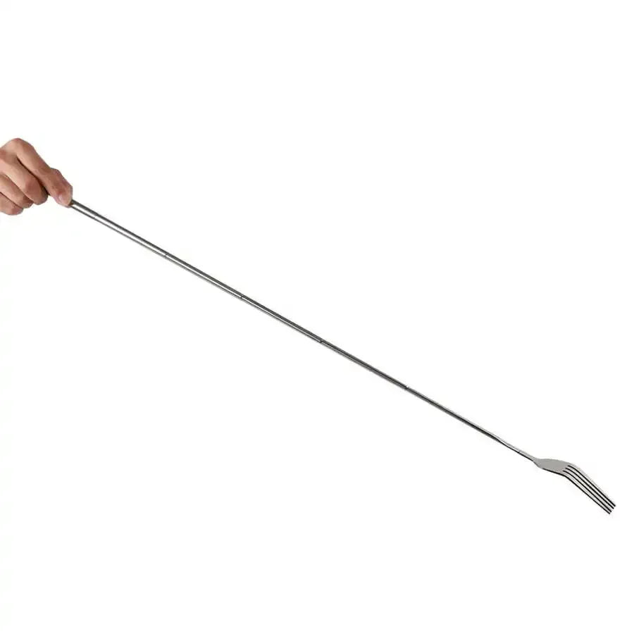 Retro Fork  BBQ Telescopic Extendable Dinner Fruit Dessert Long Handle Fork Stainless Steel Cutlery  Fork Tableware Bento Box