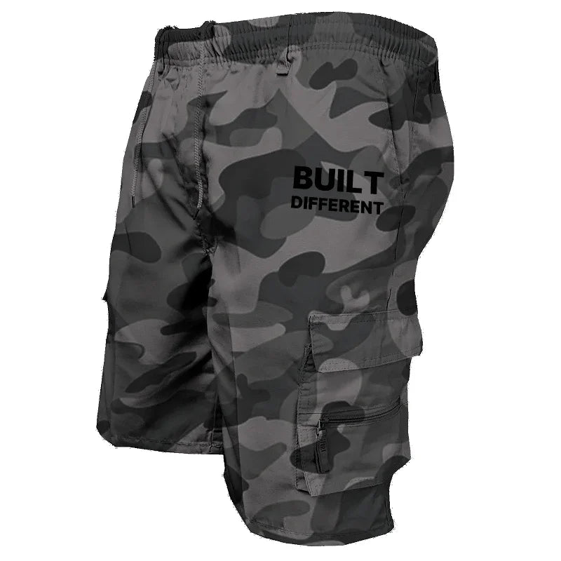 Mens Cargo Shorts Summer Outdoor Camouflage Print Short Pants Multi Pocket Casual Utility Style Big Size Trousers Durable Fabric