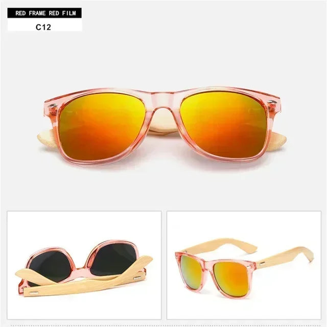 Natural Wooden Sunglasses for Men and Women, Polarized Fashion Sun Glasses with Original Wood Frame