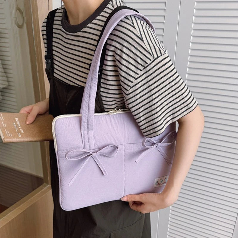 Cute Bow 13inch Tablet Sleeve Bag Shoulder Handbag For Tablet Laptop Cover Pouch Notebook Carry Bag