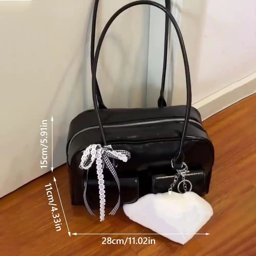 Women's Handbag 2025 New Double Handle Shoulder Commuter Bag Versatile Fashion Medium Size PU Leather Zipper Closure Bag