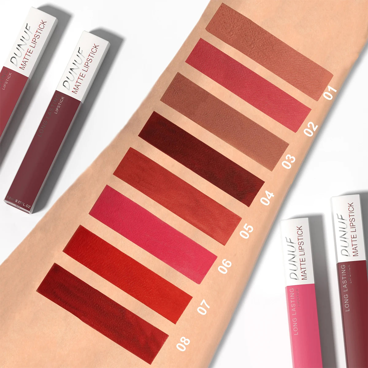 Long-Lasting Lip Gloss 1pcs: Matte Lipstick Non-Stick Cup Waterproof Nude Deep Red Mauve Christmas And Valentine's Day Gifts