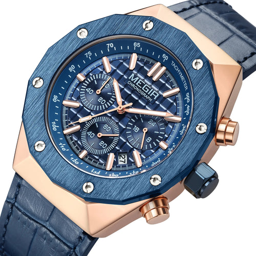 2026 New Watches for Men Leather Mens Military Sport Waterproof Watch Quartz WristWatch Chronograph Male Clock