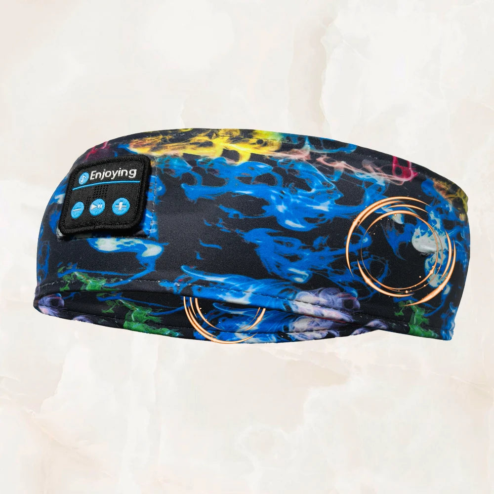 HOMEFISH BT Earphones Sports Sleeping Headband Elastic Wireless Headphones Music Eye Mask Wireless Bluetooth Headset Headband