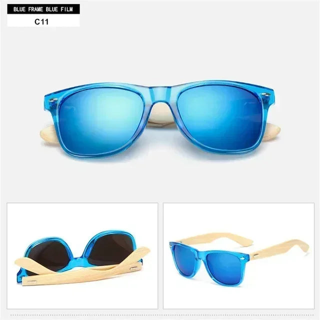 Natural Wooden Sunglasses for Men and Women, Polarized Fashion Sun Glasses with Original Wood Frame