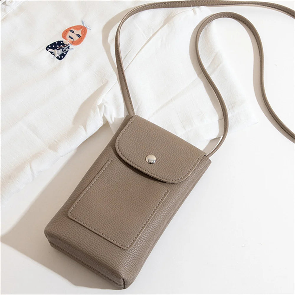 Girl Women Wallet Shoulder Mini Leather Bags Straps Mobile Phone Big Card Holders Wallet Handbag Money Pockets Girls Small Bags
