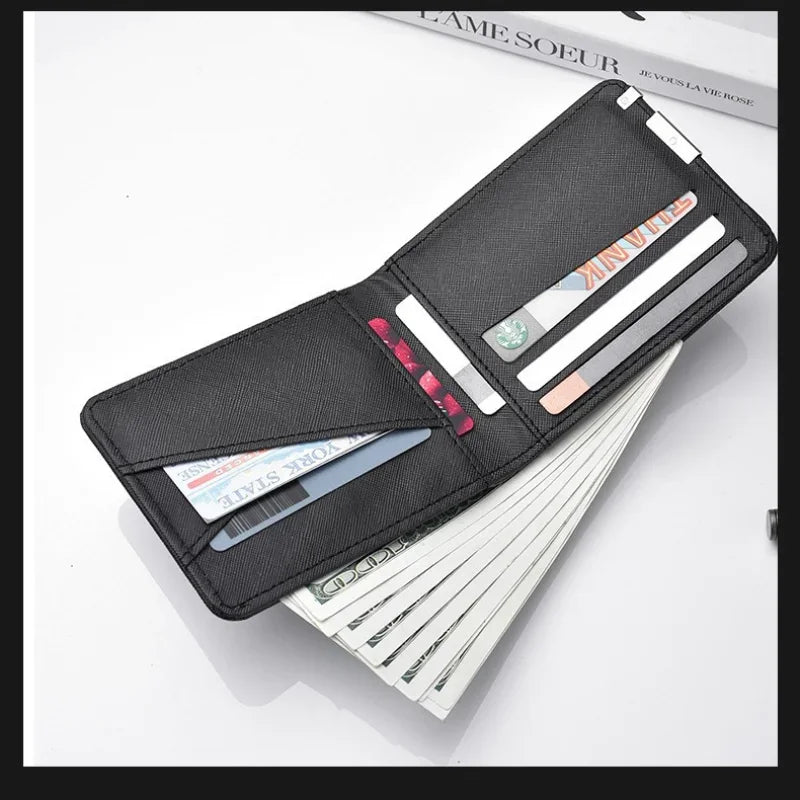 Men's Slim Wallet – PU Leather, Multi-Card Holder with Metal Accent, Lightweight & Stylish for Daily Use
