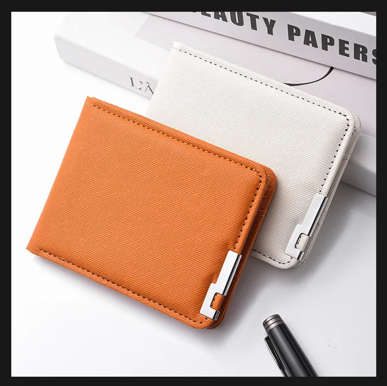 Men's Slim Wallet – PU Leather, Multi-Card Holder with Metal Accent, Lightweight & Stylish for Daily Use