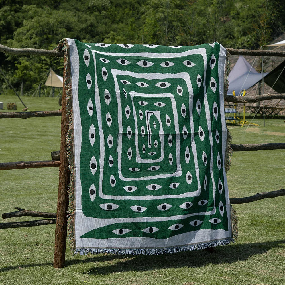 Hip Hop Blanket Sofa Towel Knit Punk Bedspread Pad Mat Bohemian Throw Travel Gothic Bedspread Sofa Cover Blankets Cotton Linen
