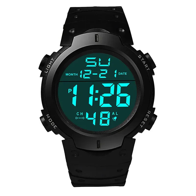 Men Sport LED Watches Men Digital Clock Multi-Functional Rubber Man Fitness Athlete Timekeeping Electronic Watch Reloj