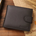 Genuine Leather Mens Wallet Premium Product Real Cowhide Wallets for Man Short Black Walet Portefeuille Homme Short Purses