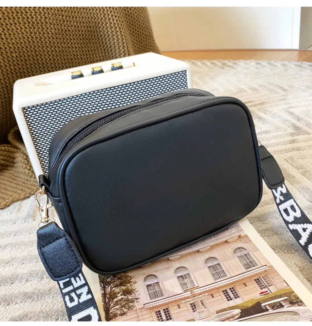 Shoulder Bag High Quality Women's PU Rolling Strip Camera Bag Shoulder Bag Mobile Phone Bag Casual Crossbody Bag