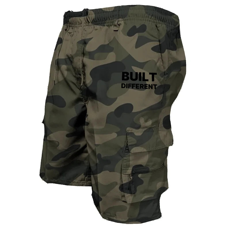Mens Cargo Shorts Summer Outdoor Camouflage Print Short Pants Multi Pocket Casual Utility Style Big Size Trousers Durable Fabric