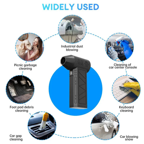 130000 RPM  Fan Electric Air Blower Brushless Motor High-Speed Violent Fan 52m/s Overheat Protection 4000mAh Battery