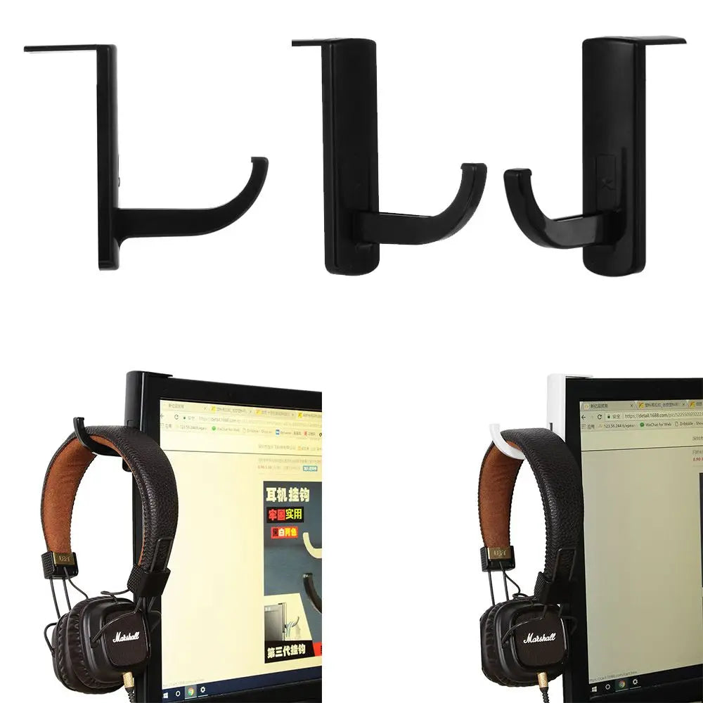 1PC Earphone holder Headphone Headset Hanger Holder Hook With Tape Sticker for Desk PC Display Monitor headphone Accessories