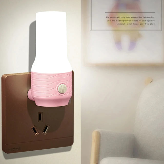 New Saving Sensor Light Control Plug-in LED Sleep Night Light With Switch Baby Feeding Bedroom Wake Up Decoration Bedside Lamp